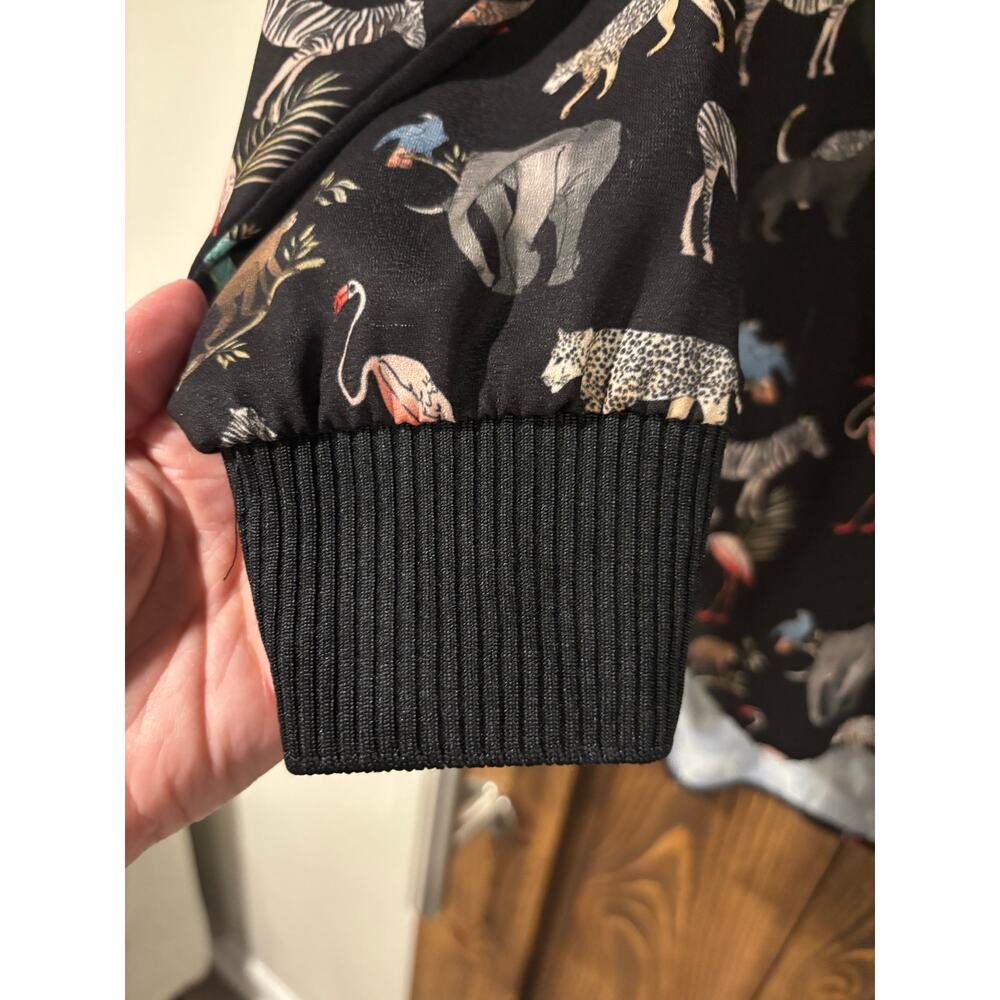 Zara Animal Zoo Print Long Sleeve Blouse XL - Picture 5 of 5
